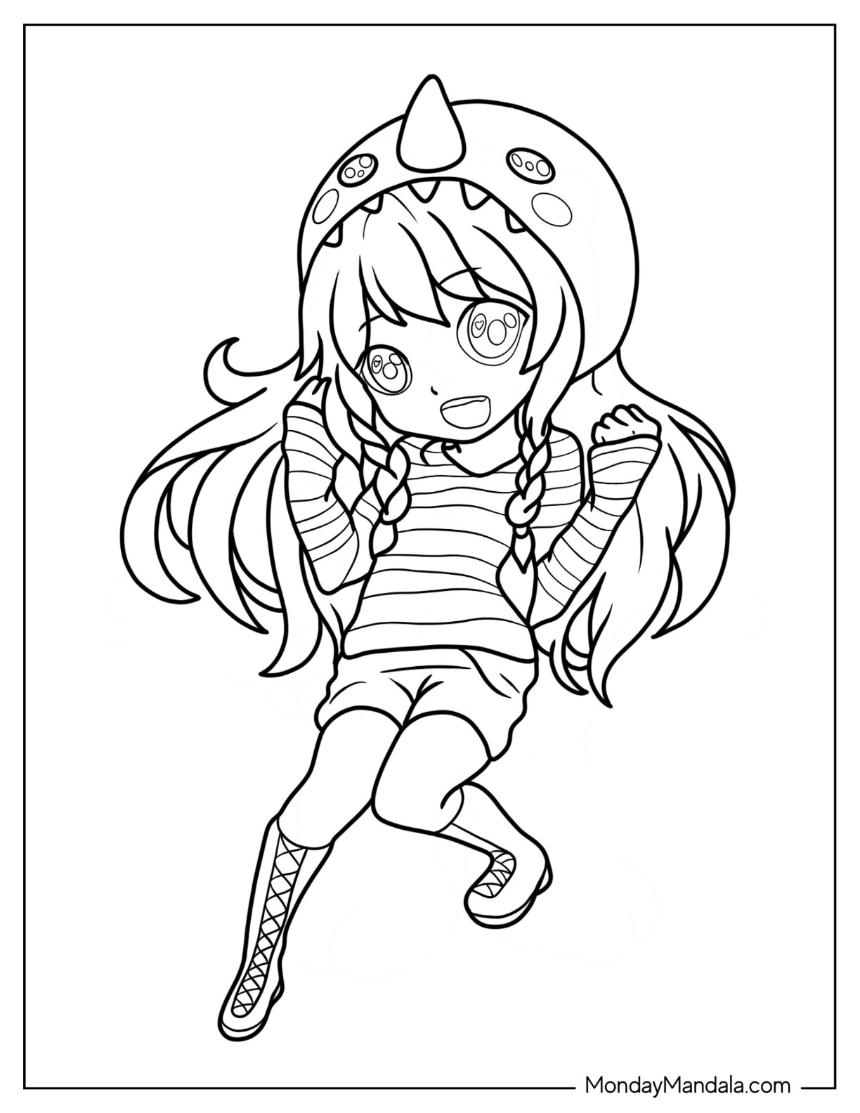 Chibi coloring pages free pdf printables