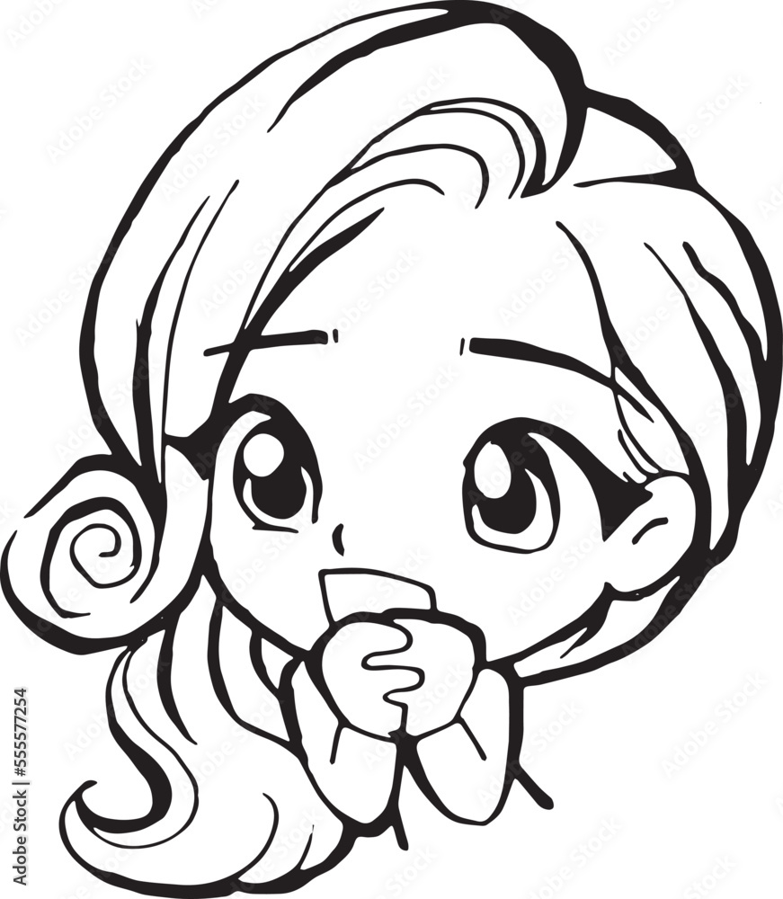 Appeal boy girl cartoon doodle kawaii anime coloring page cute illustration drawing clipart character chibi manga ics vector