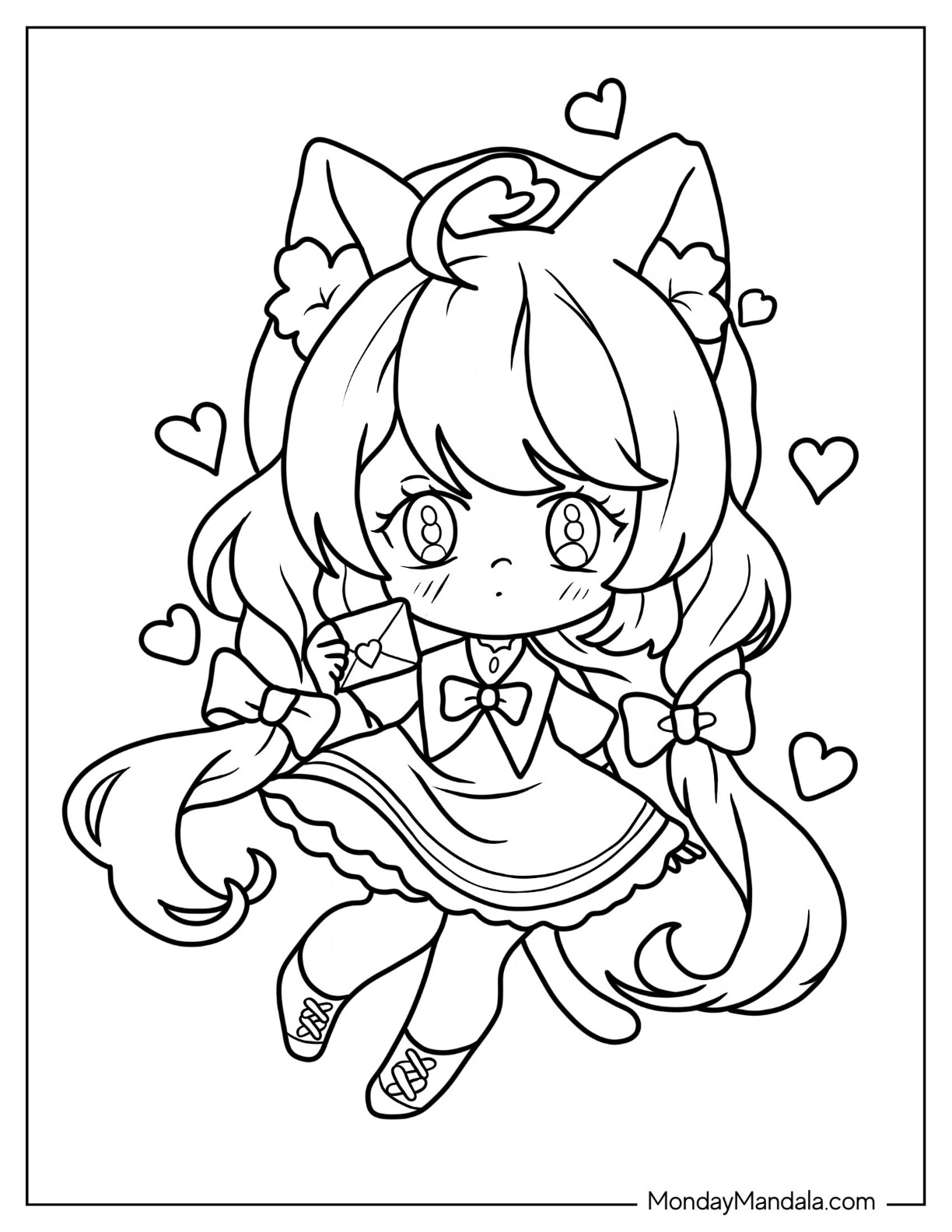 Chibi coloring pages free pdf printables