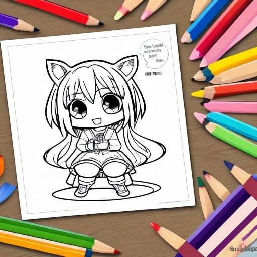 Chibi coloring pages with multiple expressions