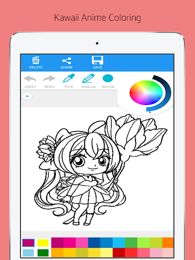 Kawaii anime coloring book