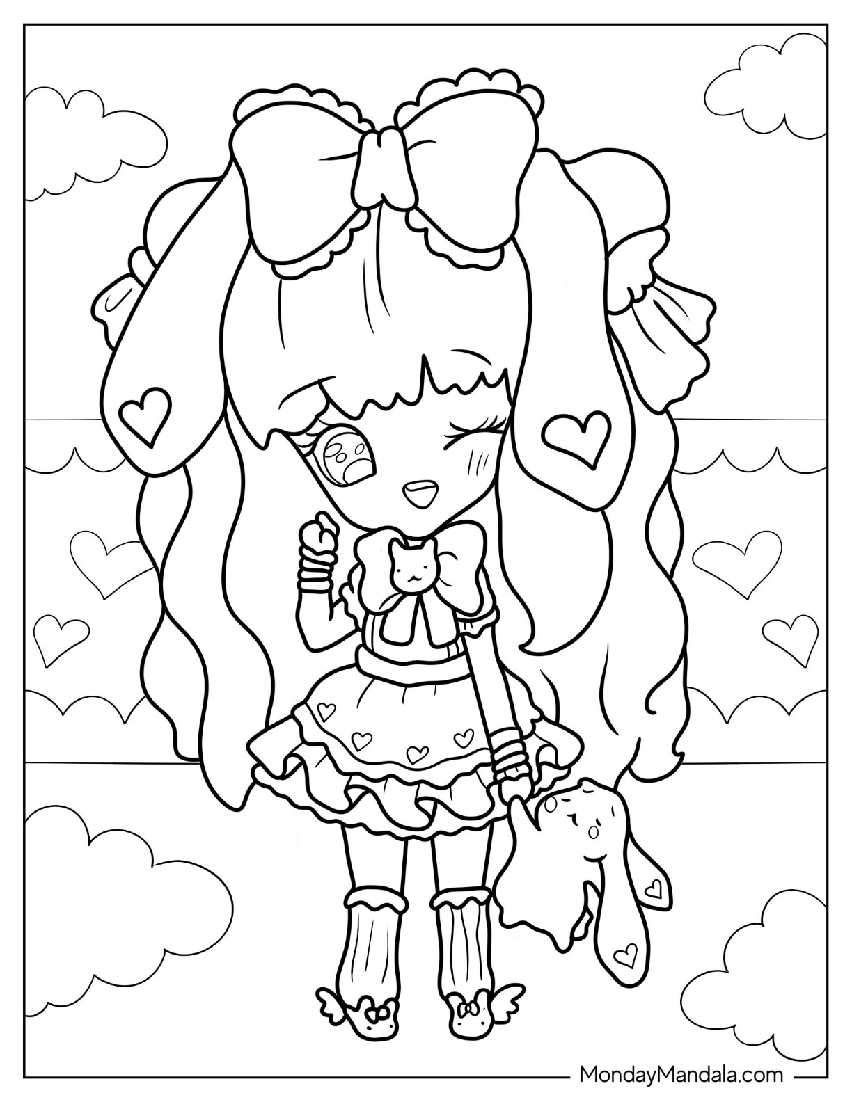 Chibi coloring pages free pdf printables