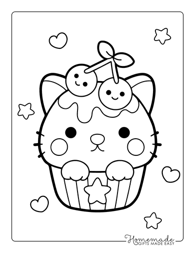 Free cute kawaii coloring pages for kids