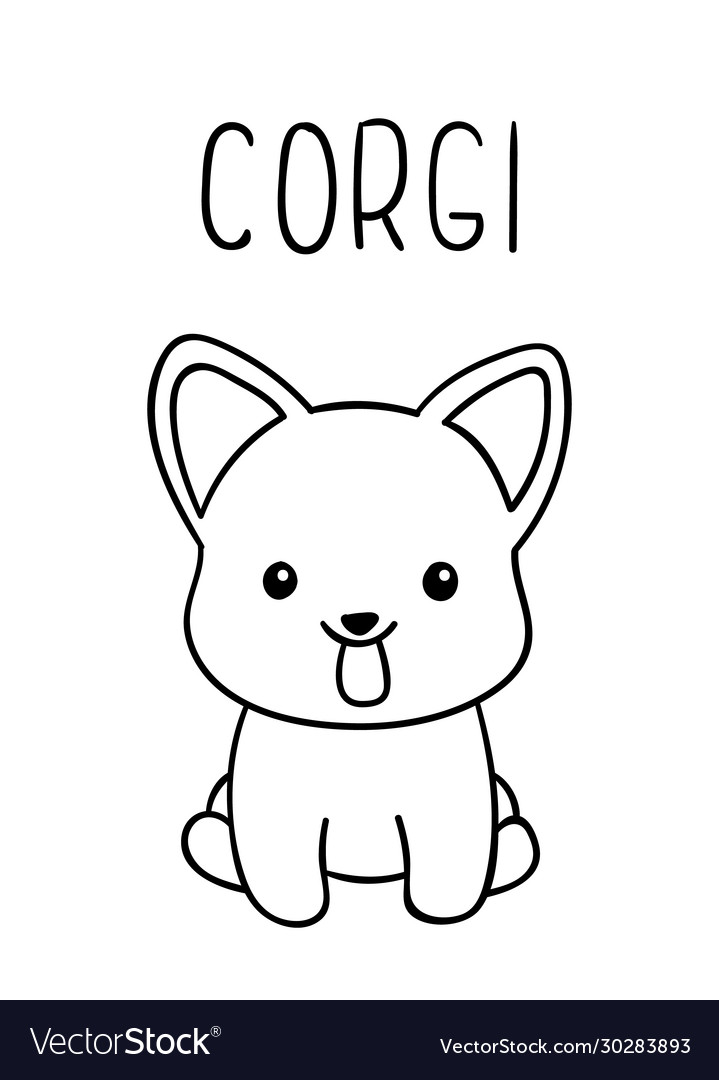 Coloring pages black and white cute kawaii hand vector image