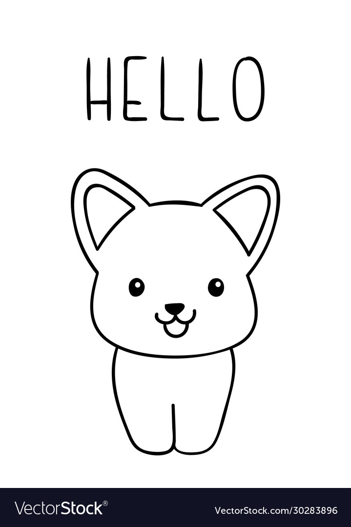 Coloring pages black and white cute kawaii hand vector image
