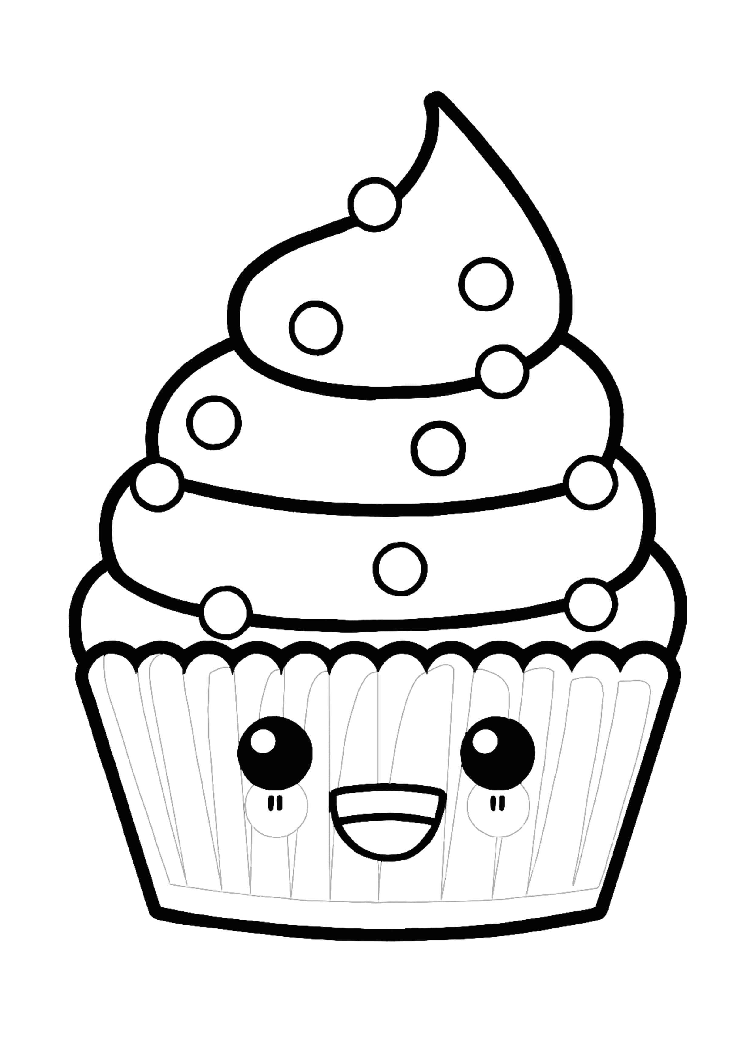 Kawaii delicious cupcake coloring page cupcake coloring pages kids printable coloring pages cute coloring pages