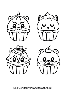 Kawaii cupcakes louring page