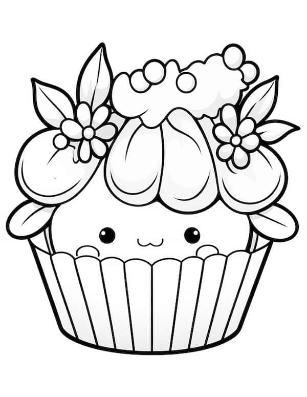 Irresistible cupcake coloring pages for kids and adults