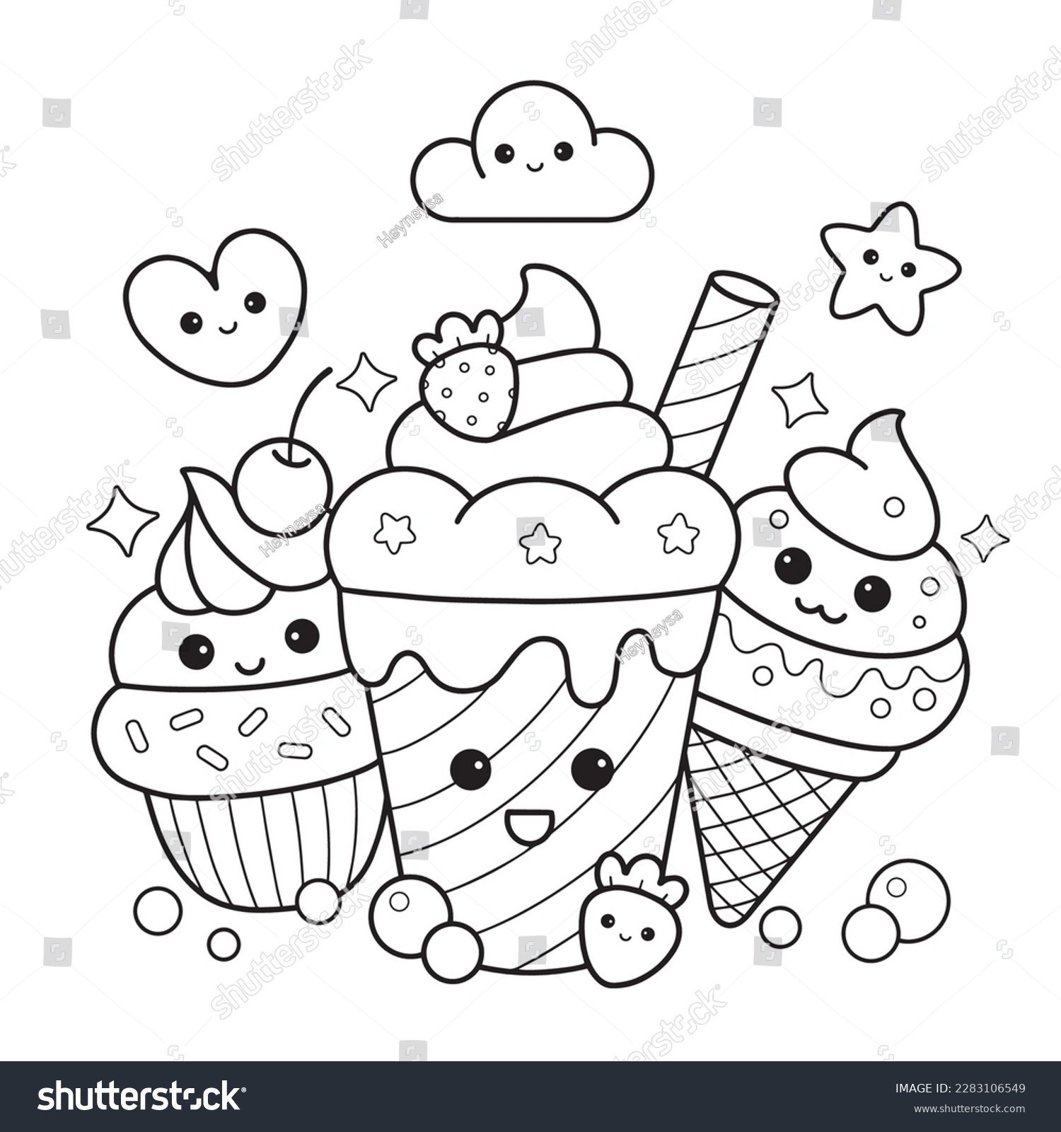 Kawaii coloring page photos images and pictures