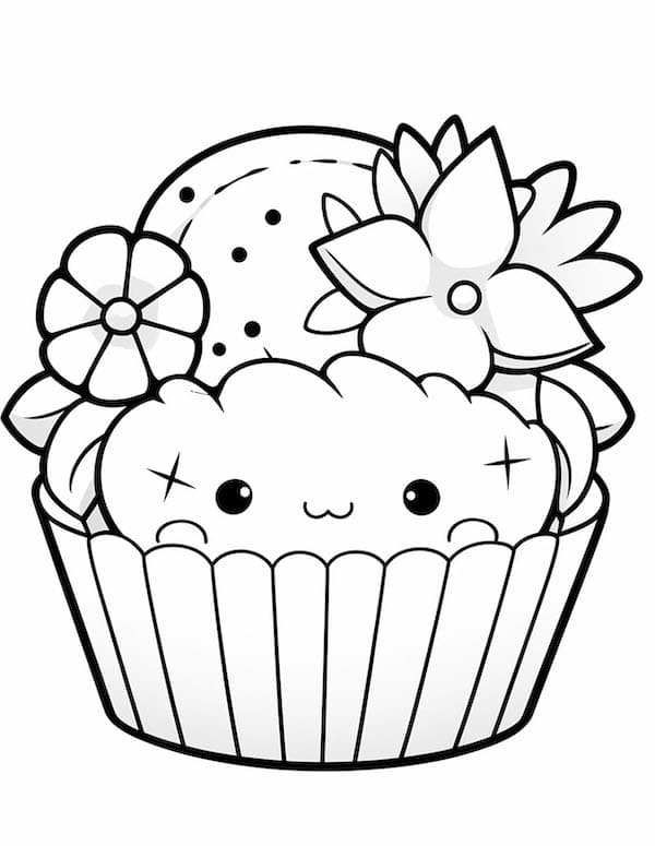 Irresistible cupcake coloring pages for kids and adults