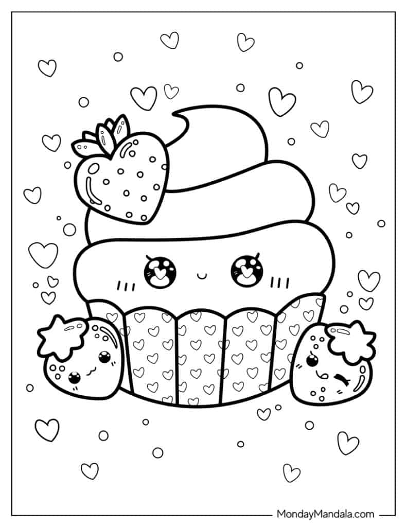 Cupcake coloring pages free pdf printables