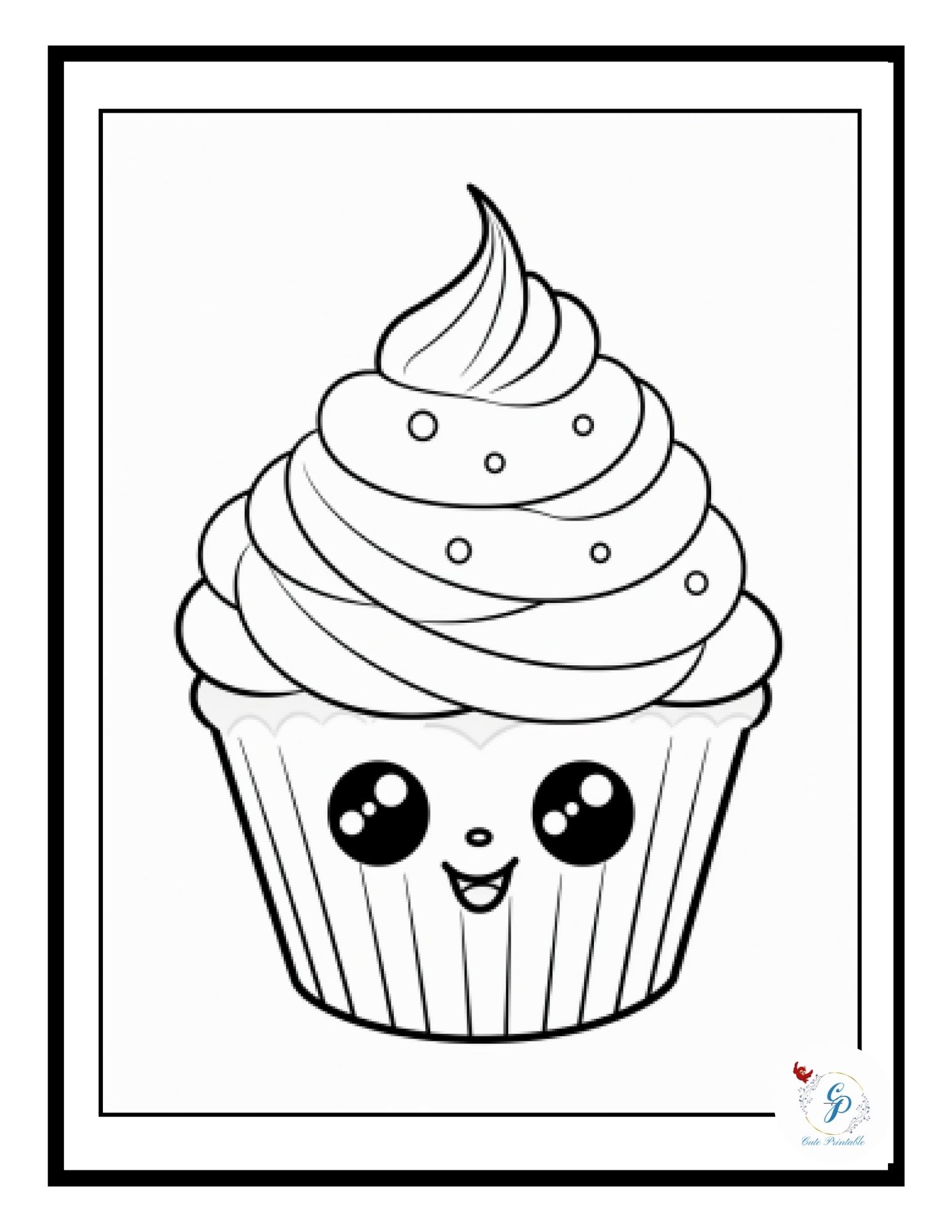 Free cute kawaii food coloring pages for kids adults cute printable