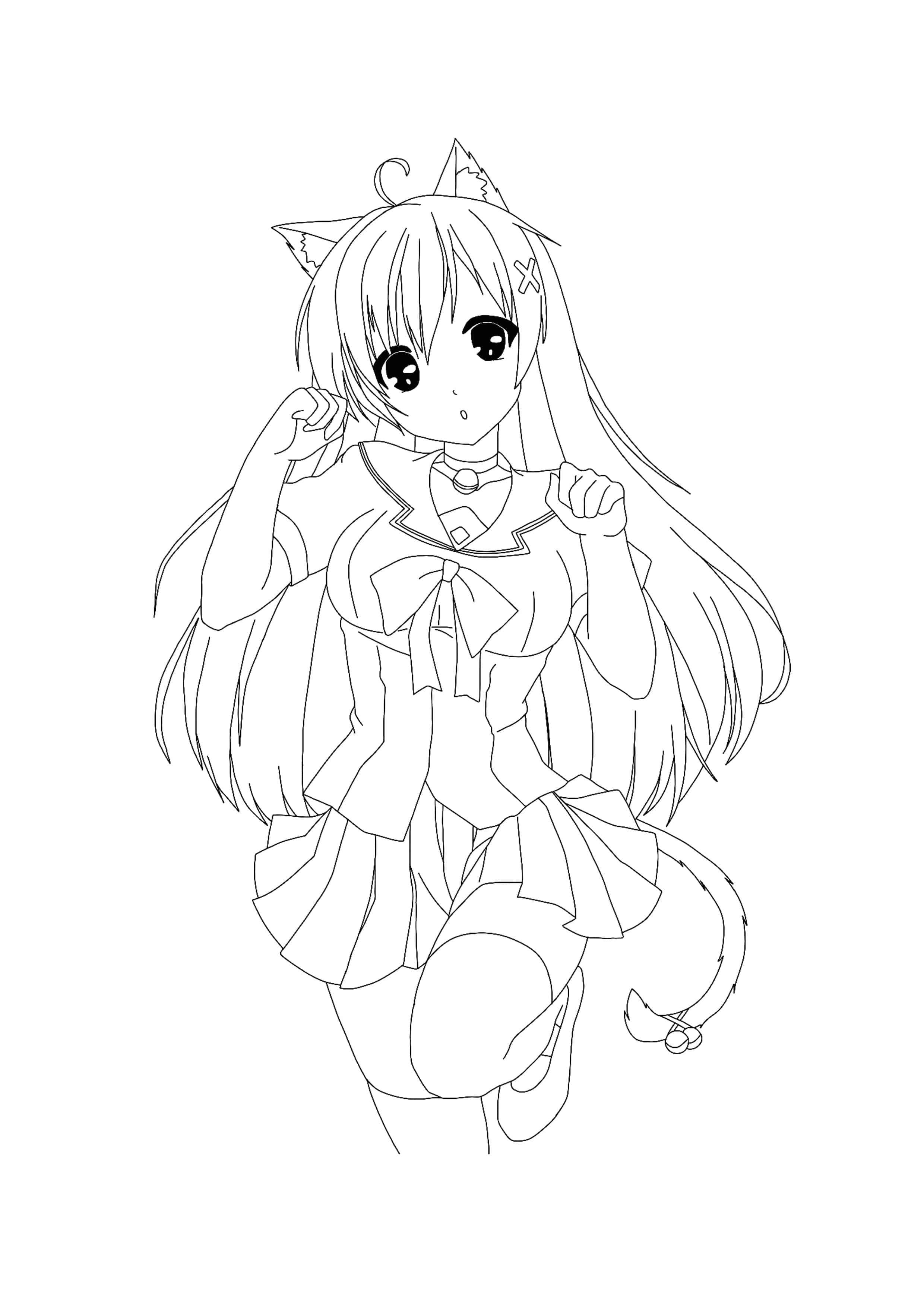 Kawaii anime girl coloring page manga coloring book free printable coloring sheets coloring pages