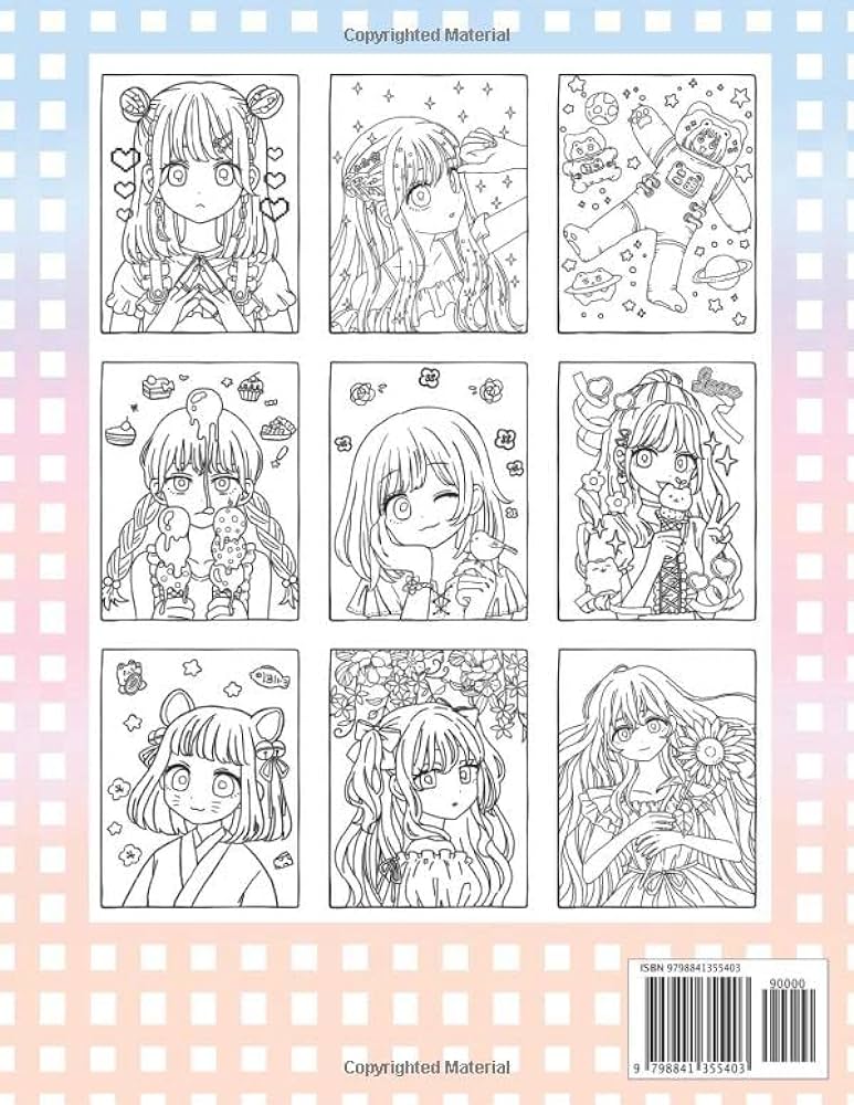 Kawaii girls coloring book cute anime coloring book for adult and kids with adorable kawaii characters color pages kawaii girls series lockhart maggie books