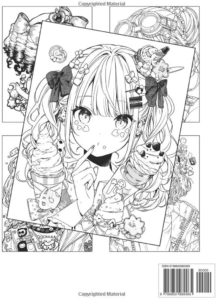 Decora anime girls coloring book adorable fashionable anime