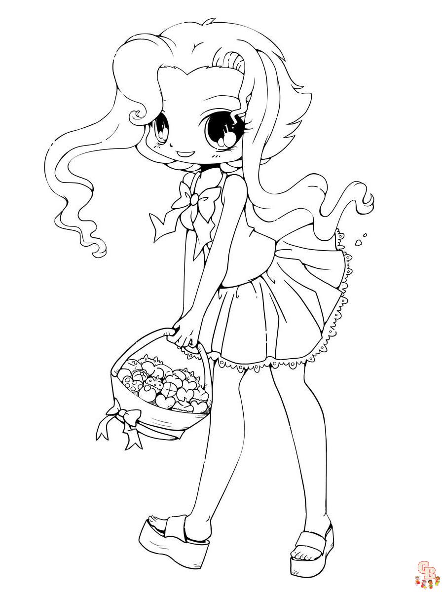 Free printable anime girl coloring pages by