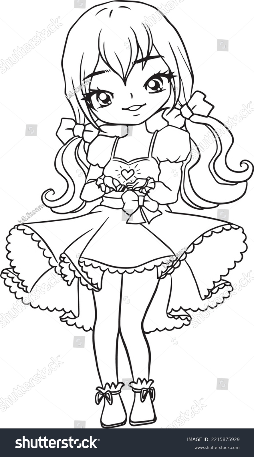 Cartoon doodle kawaii anime coloring page stock vector royalty free