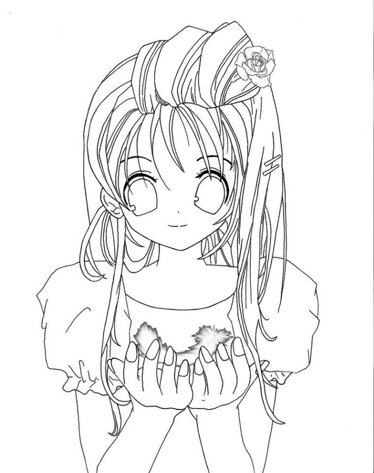 Free printable anime girl coloring pages