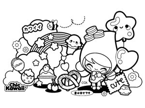 Kawaii coloring pages for adults kids