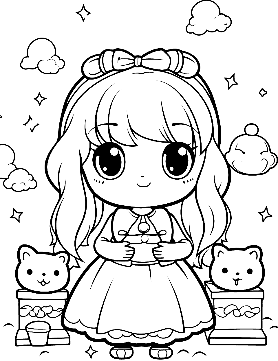 Kawaii coloring pages free printable sheets