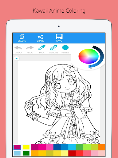 Kawaii anime coloring book