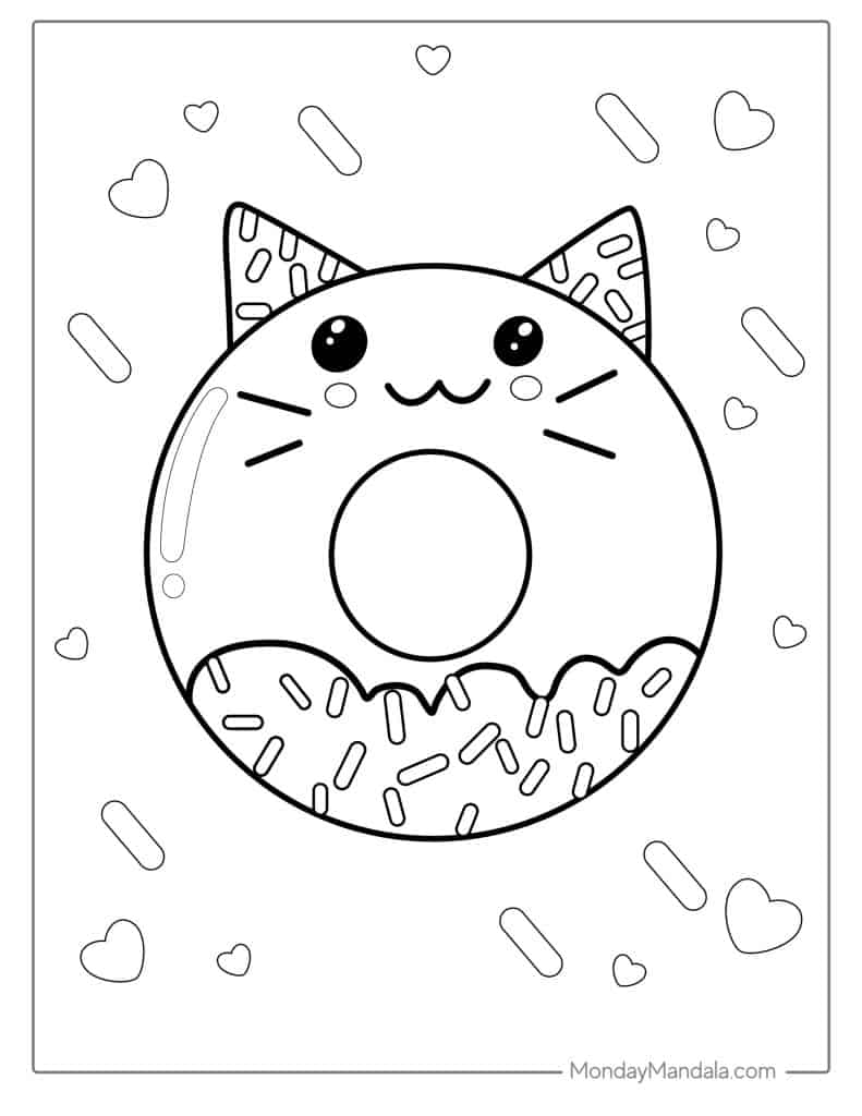 Kawaii coloring pages free pdf printables