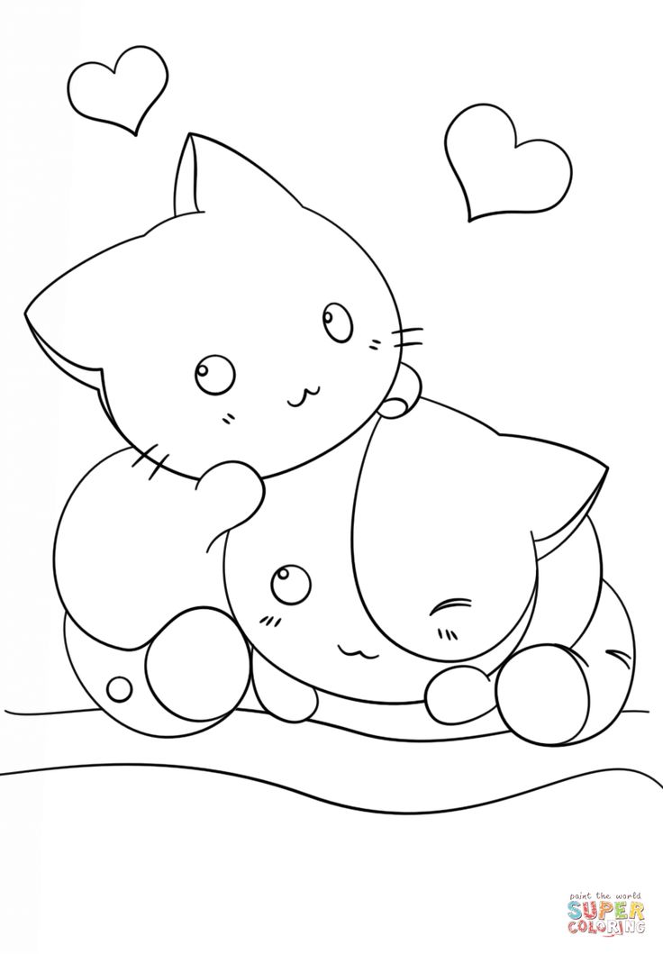 Kawaii coloring animal coloring pages cat coloring page cute coloring pages