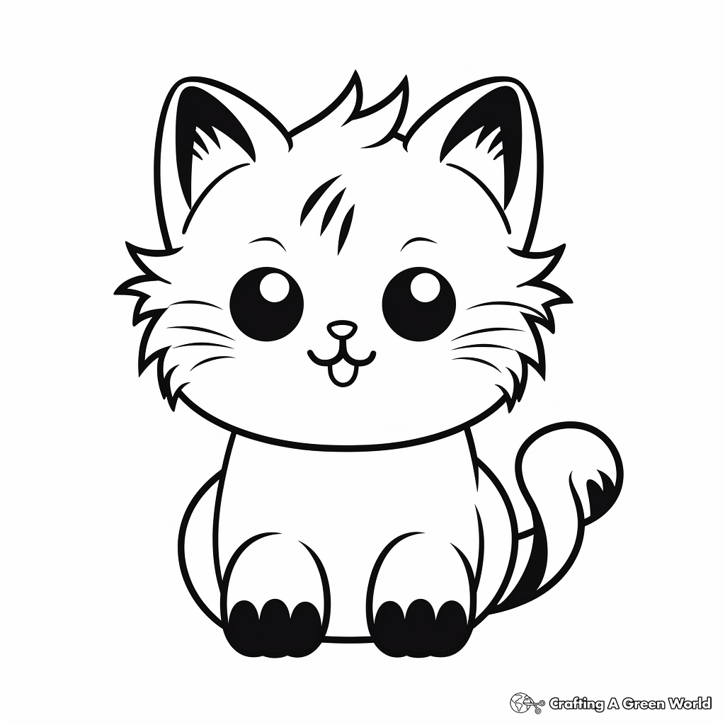 Kawaii cat coloring pages