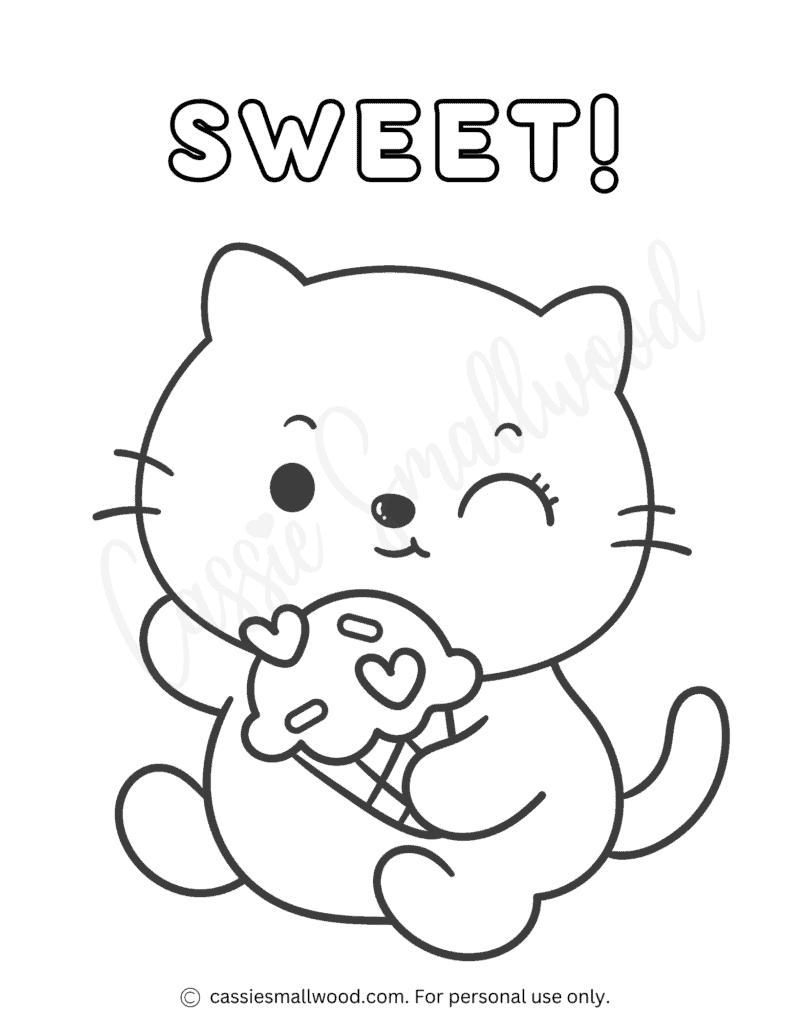 Cute cat coloring pages