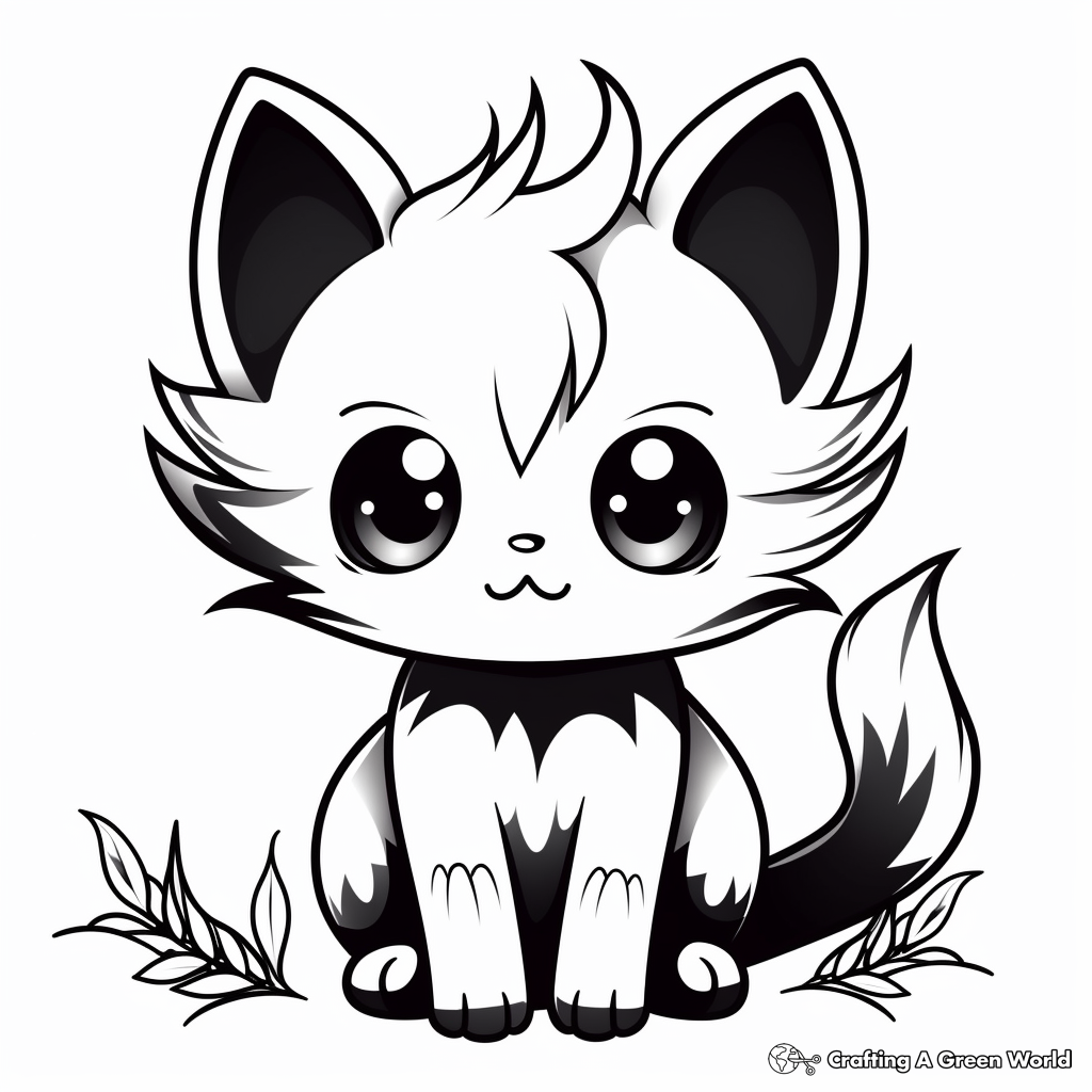 Chibi cat coloring pages