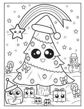 Christmas kawaii kingdom coloring book premium coloring pages for kids