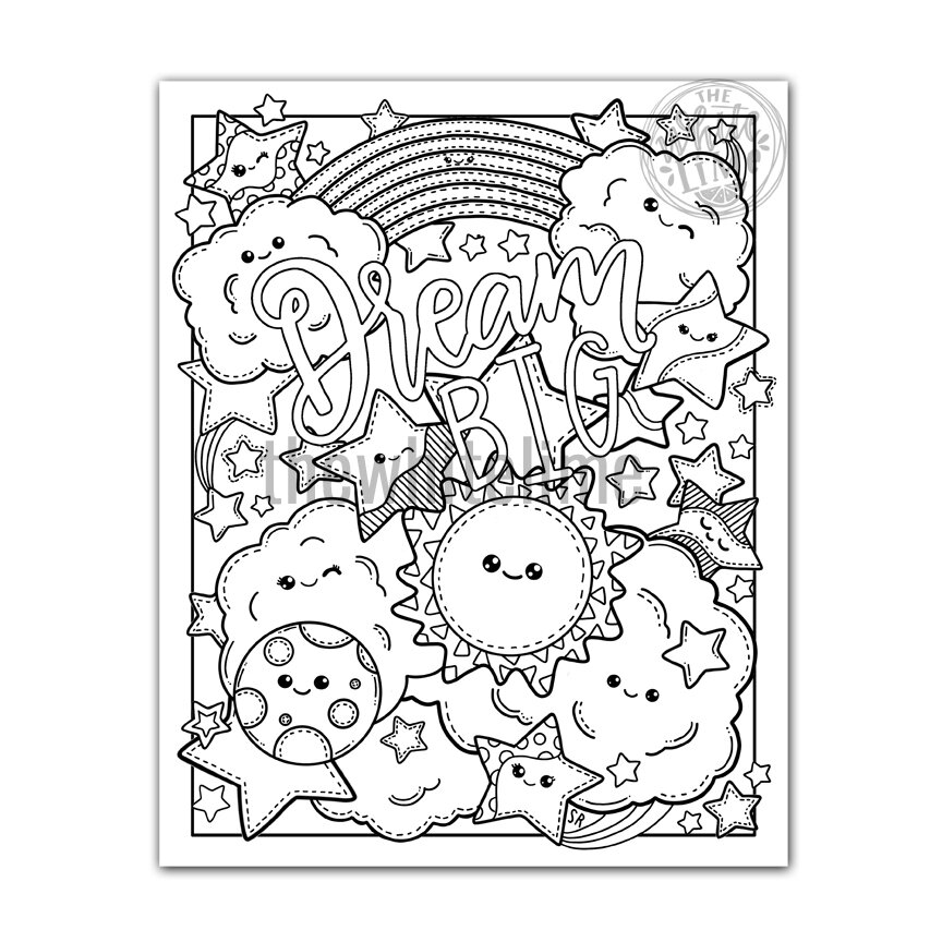 Dream big coloring page