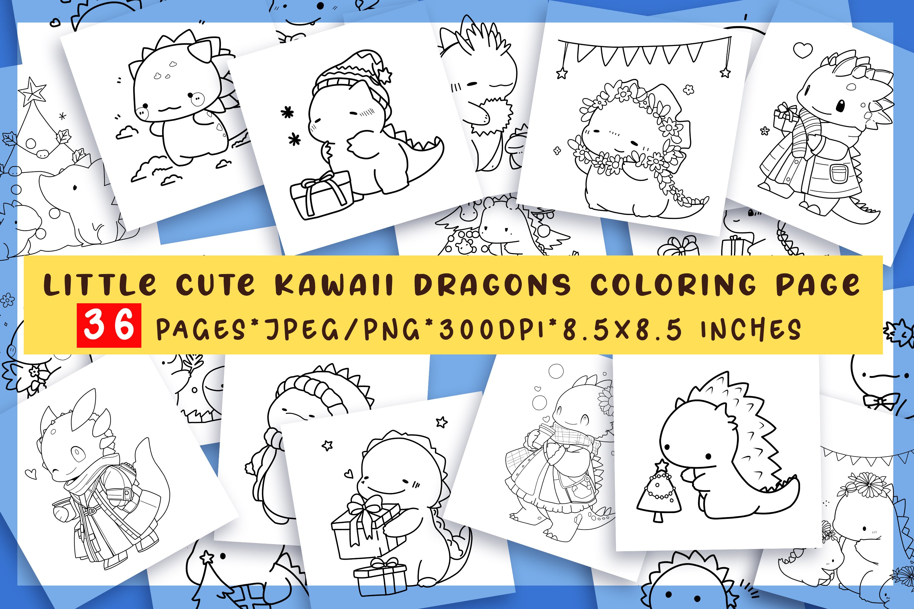 Little cute kawaii dragons