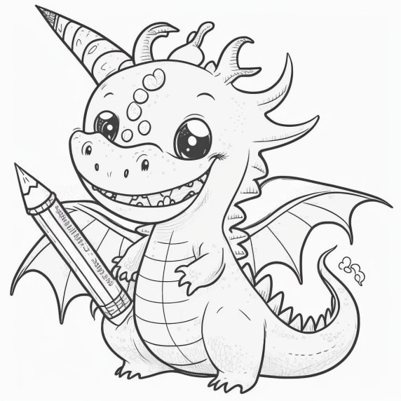 Cute dragon drawing