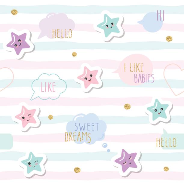 Cute, kawaii pink seamless pattern background with kitty, cats