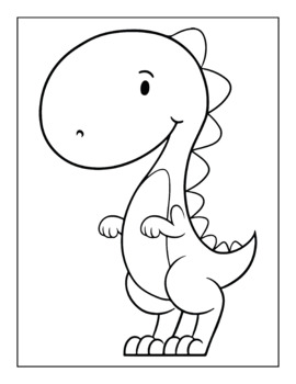 Cute dinosaur coloring pages for kids by the magical cottage tpt