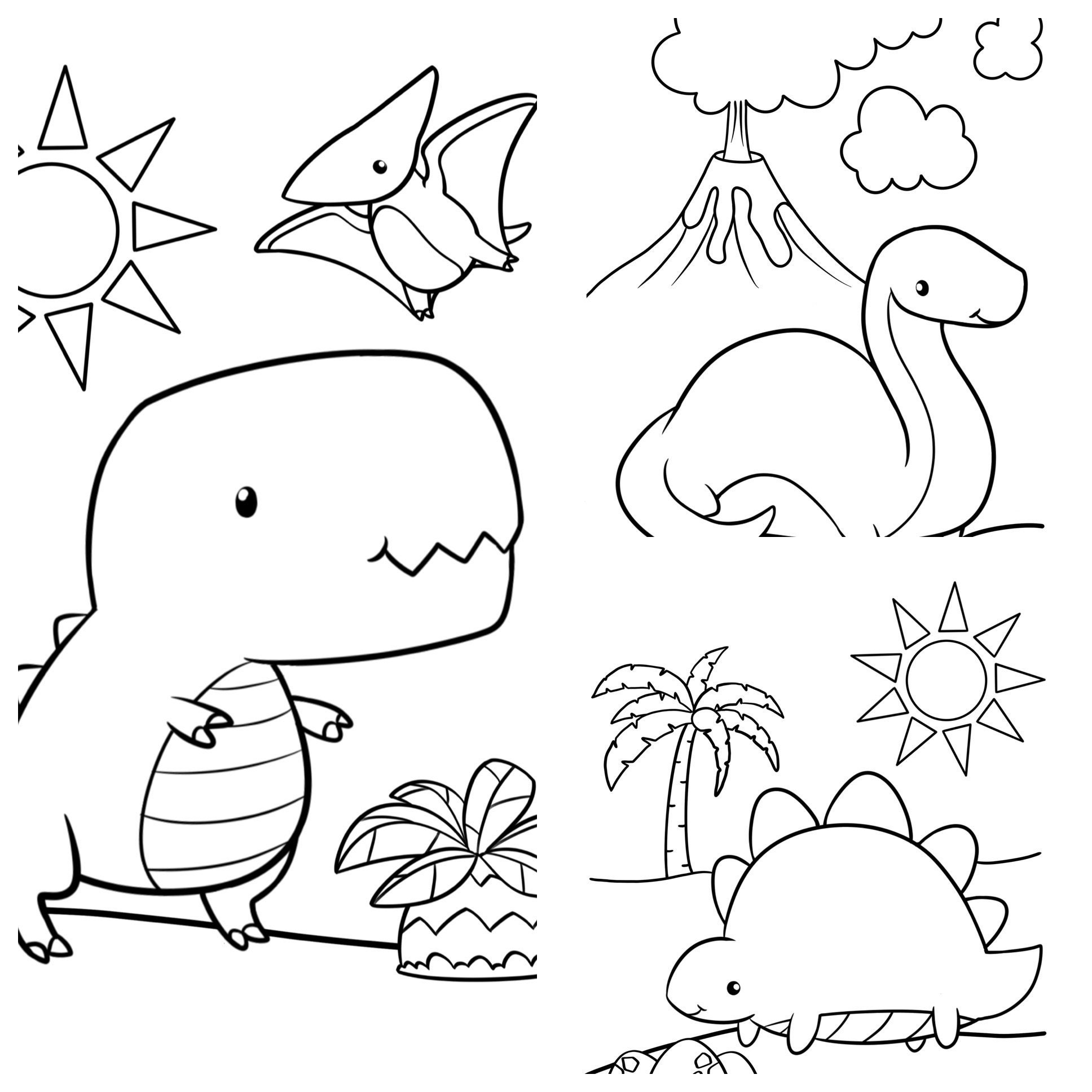 Dinosaur coloring pages adorable dinosaur line art coloring pages