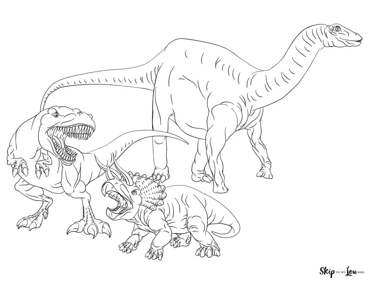 Dinosaur coloring pages free printables skip to my lou