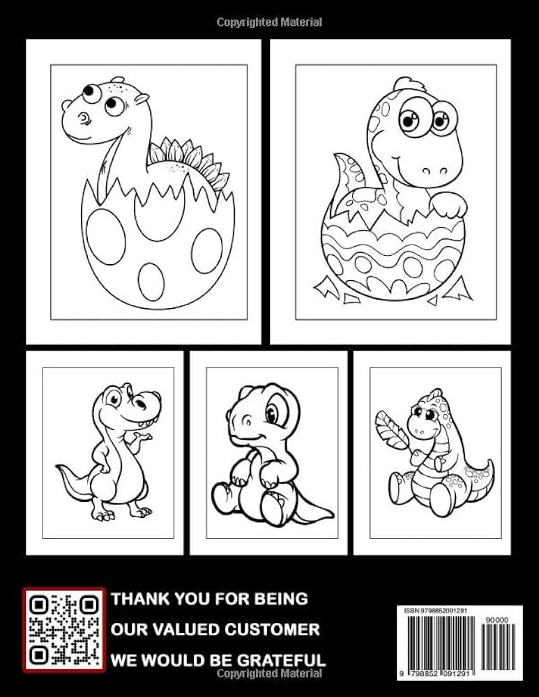 Cute baby dinosaur coloring book kawaii by raymond saif