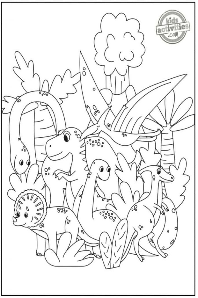 Cutest dinosaur coloring pages including dino doodles kids activities blog