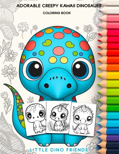 Adorable creepy kawaii dinosaurs coloring book unique and intricate dinosaur illustrations for all ages to enjoy by milissia antter