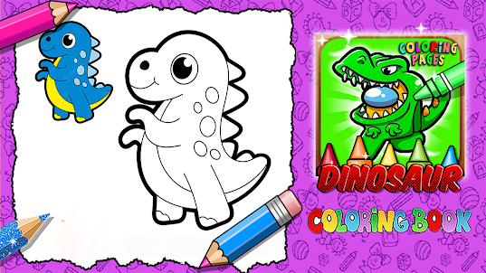 Download cute dinosaur coloring pagðµs on pc emulator