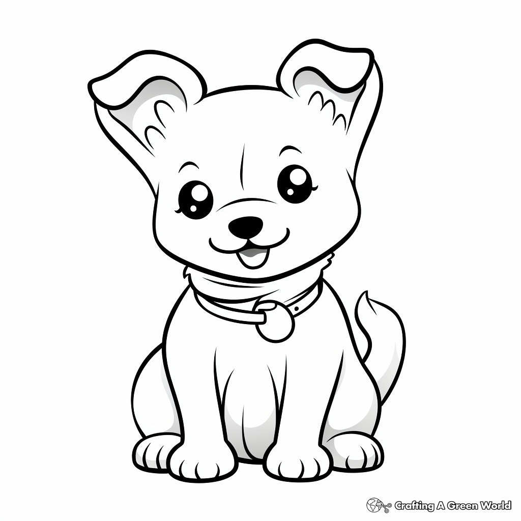 Kawaii dog coloring pages