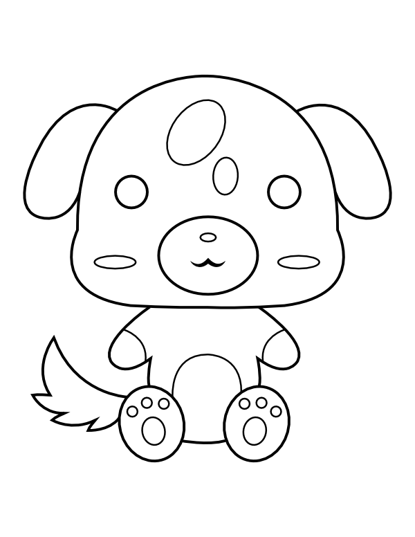 Printable cute dog coloring page