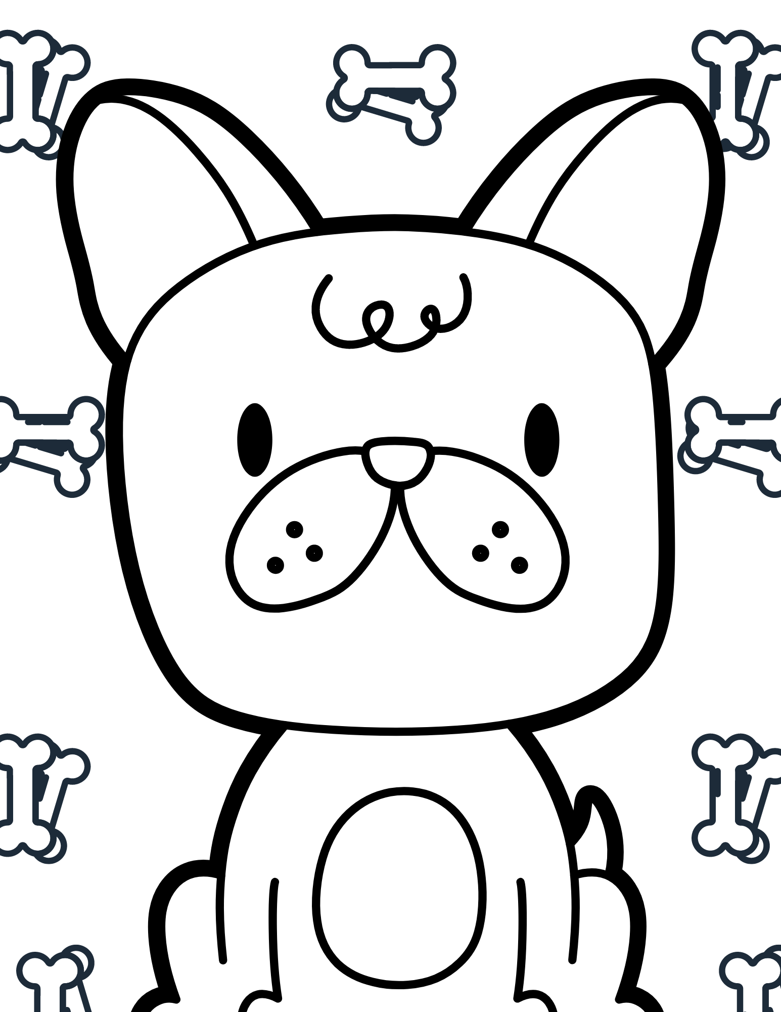 Free printable cute dog coloring pages