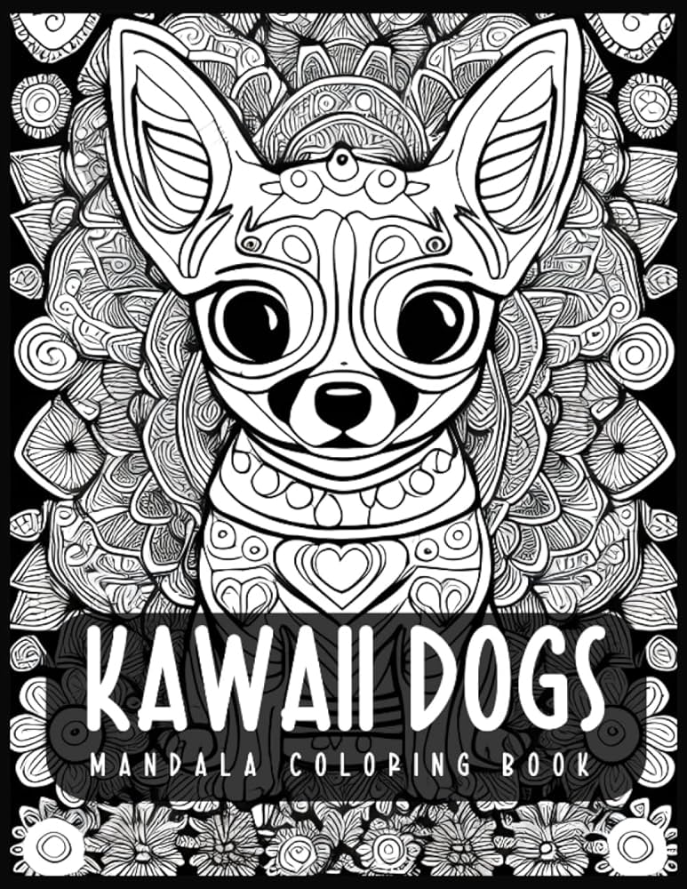 Kawaii dogs mandala loring book beautiful mandala dog loring pages for stress and anxiety relief b racey books