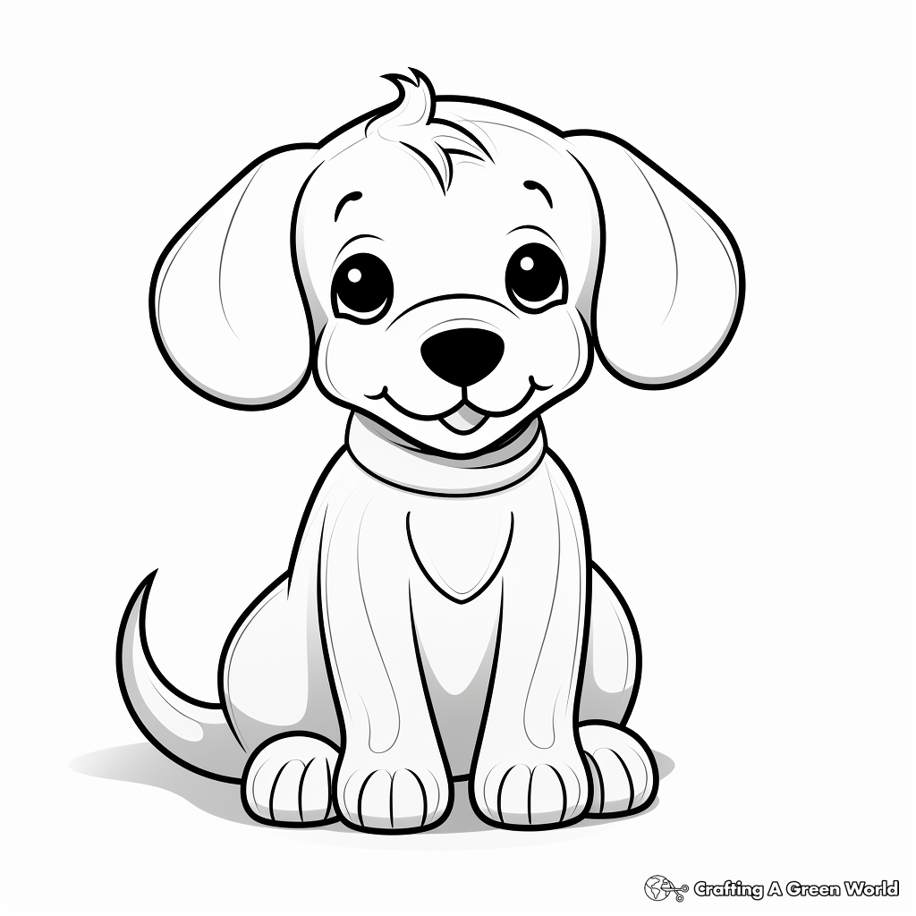 Kawaii dog coloring pages