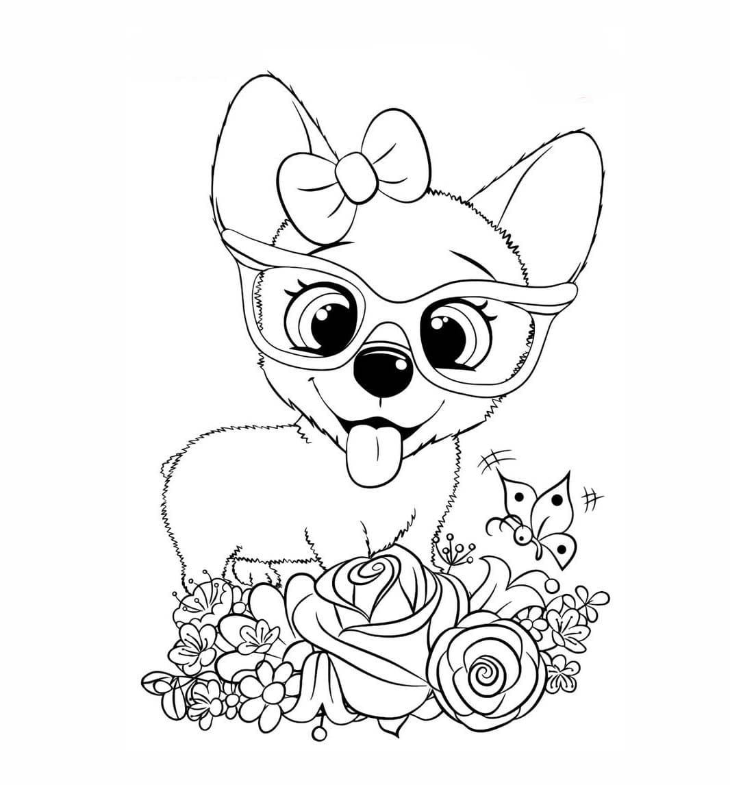 Cute dog coloring page