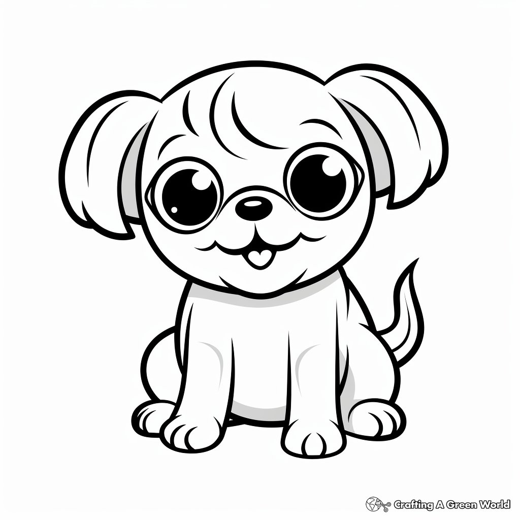 Kawaii dog coloring pages