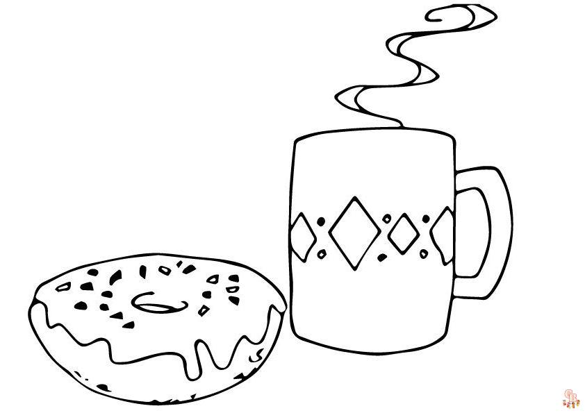 Free printable donut coloring pages for kids